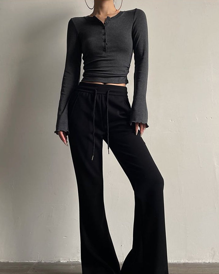 AcupStudio Jiangyou Shang Multi Button Round Neck Base Shirt for Women Autumn Long Sleeve Slim Fit Versatile Top for a Mature and Stylish Look LSK609A002 image 3