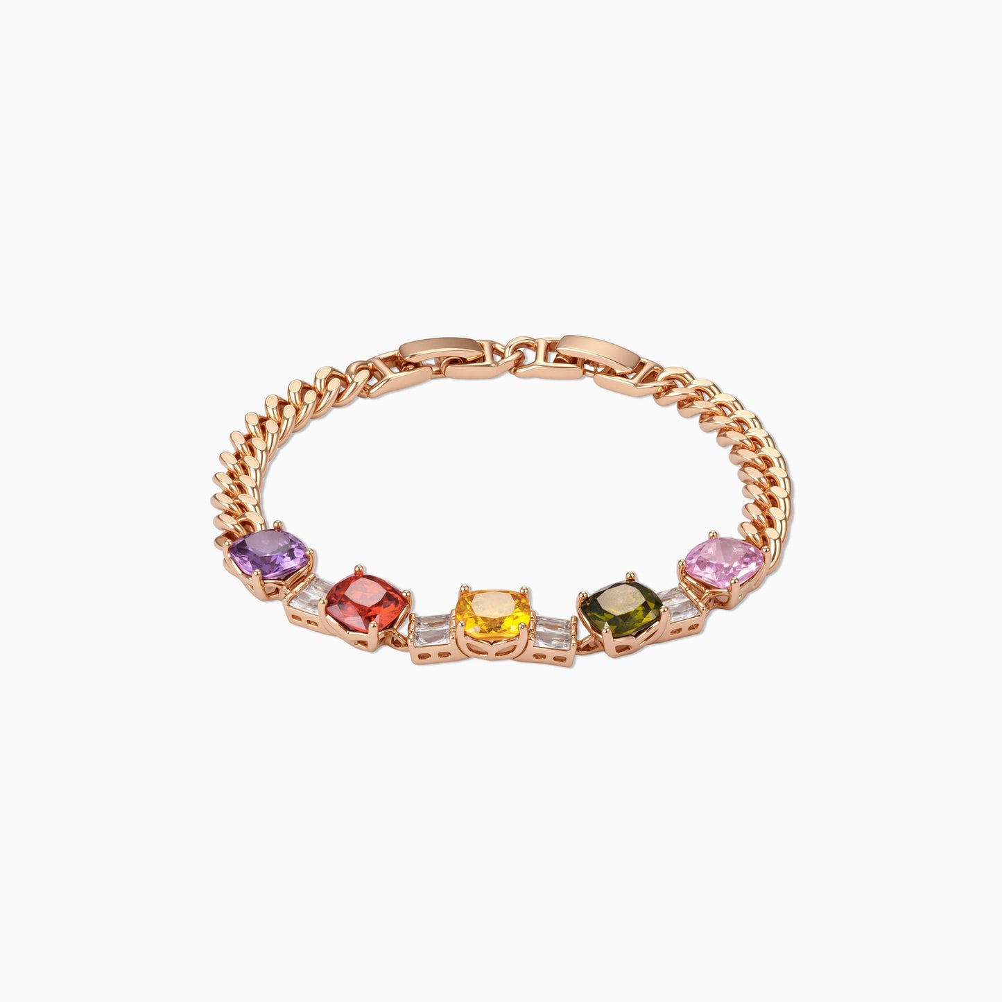 Rainbow Cube Chain Bracelet