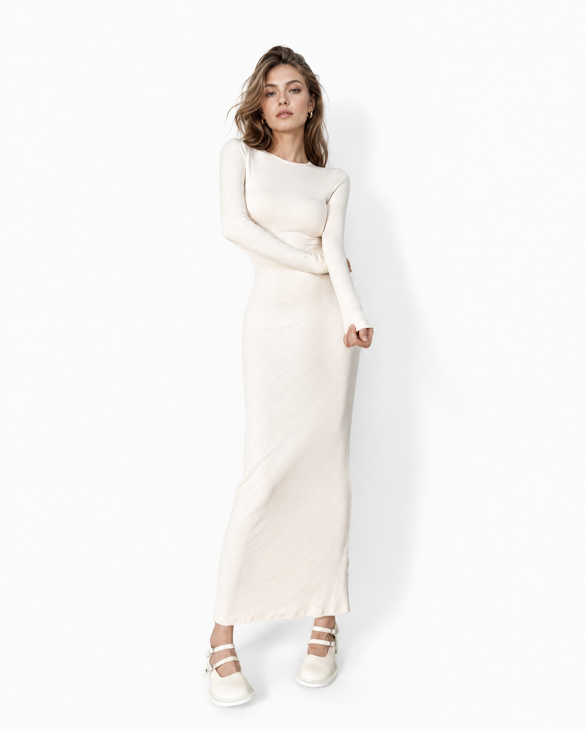 Sculpted Cotton Maxi Dress