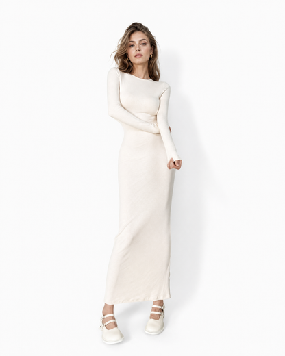 Sculpted Cotton Maxi Dress