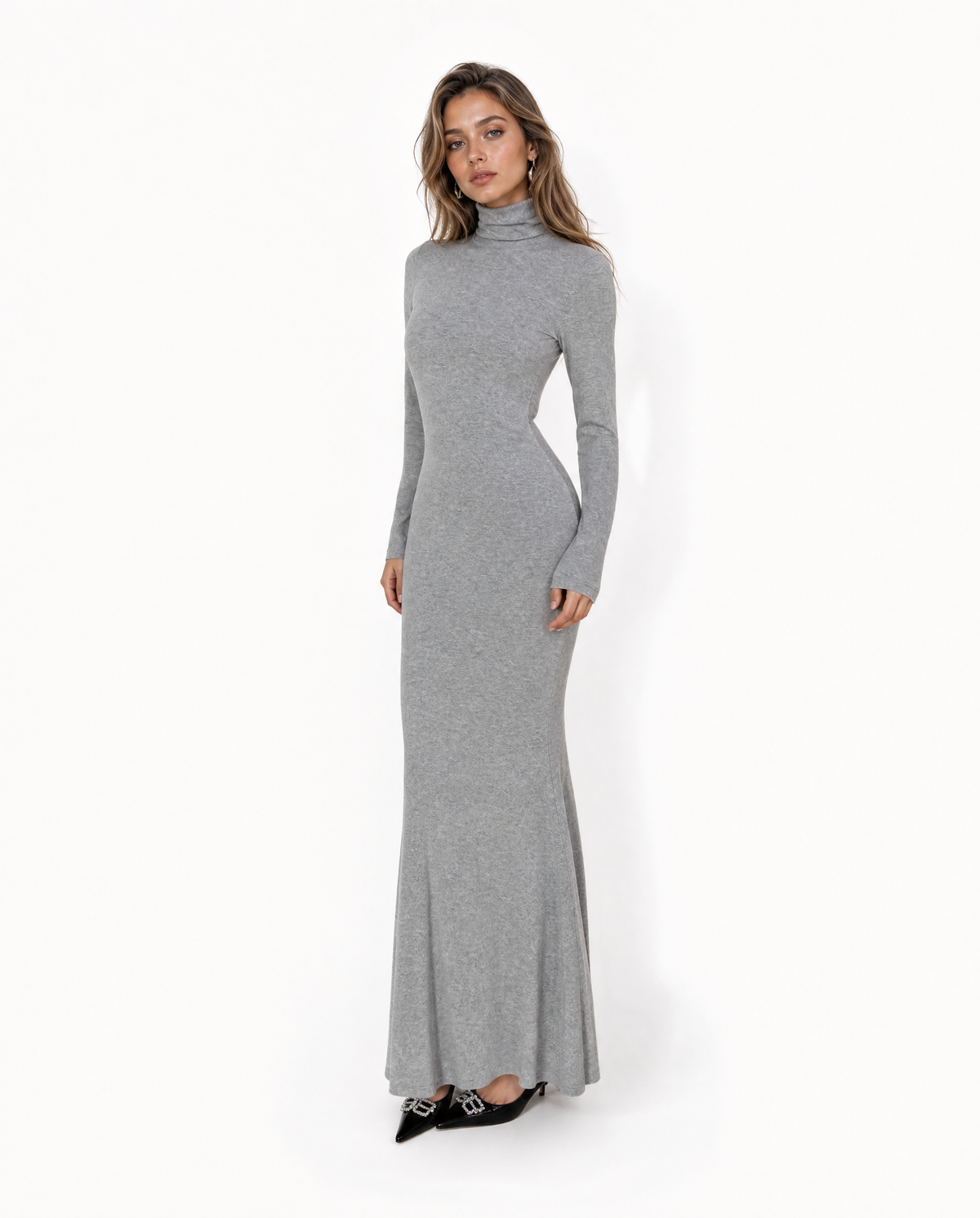 Sculpted Flare Maxi Dress