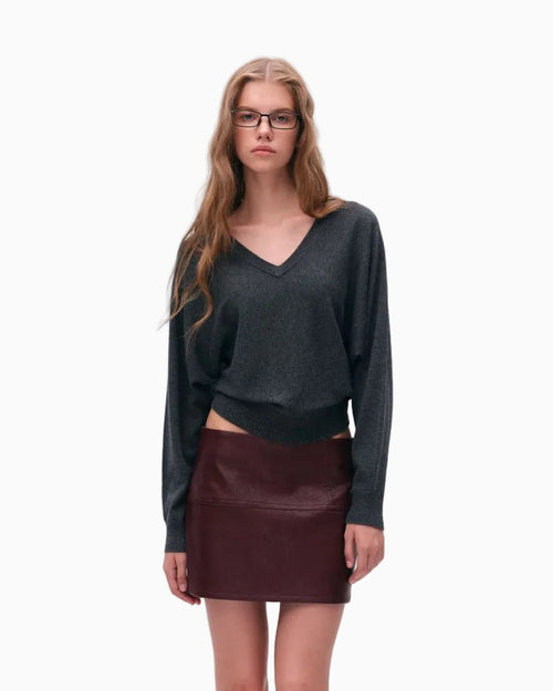 LEIYU LABS Loose V neck Batwing Sleeve Sweater for Women 2026 Autumn New Style Elegant and Slimming Knit Top UTP609A062 image 0