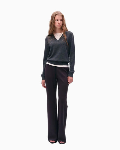 LEIYU LABS Loose V neck Batwing Sleeve Sweater for Women 2026 Autumn New Style Elegant and Slimming Knit Top UTP609A062 image 2