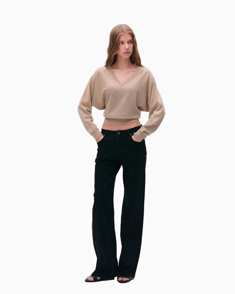 LEIYU LABS Loose V neck Batwing Sleeve Sweater for Women 2026 Autumn New Style Elegant and Slimming Knit Top UTP609A062 image 3