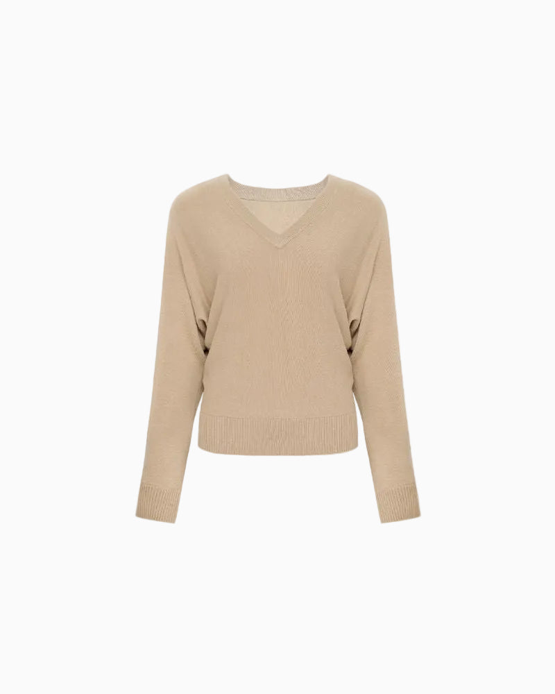 Batwing V-Neck Knit Sweater