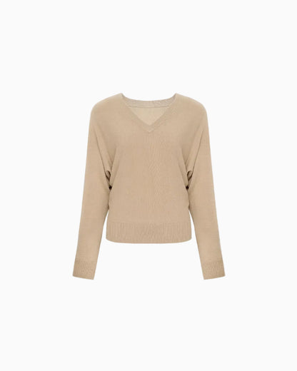 Batwing V-Neck Knit Sweater