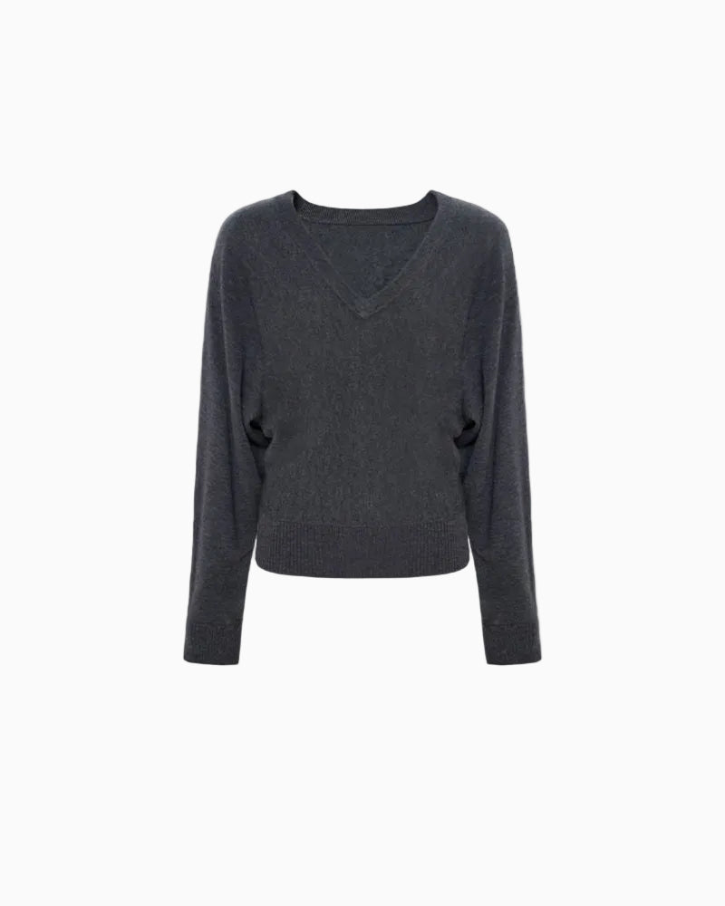 Batwing V-Neck Knit Sweater