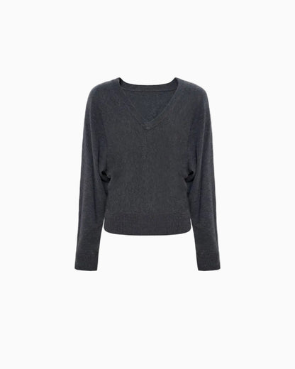 Batwing V-Neck Knit Sweater