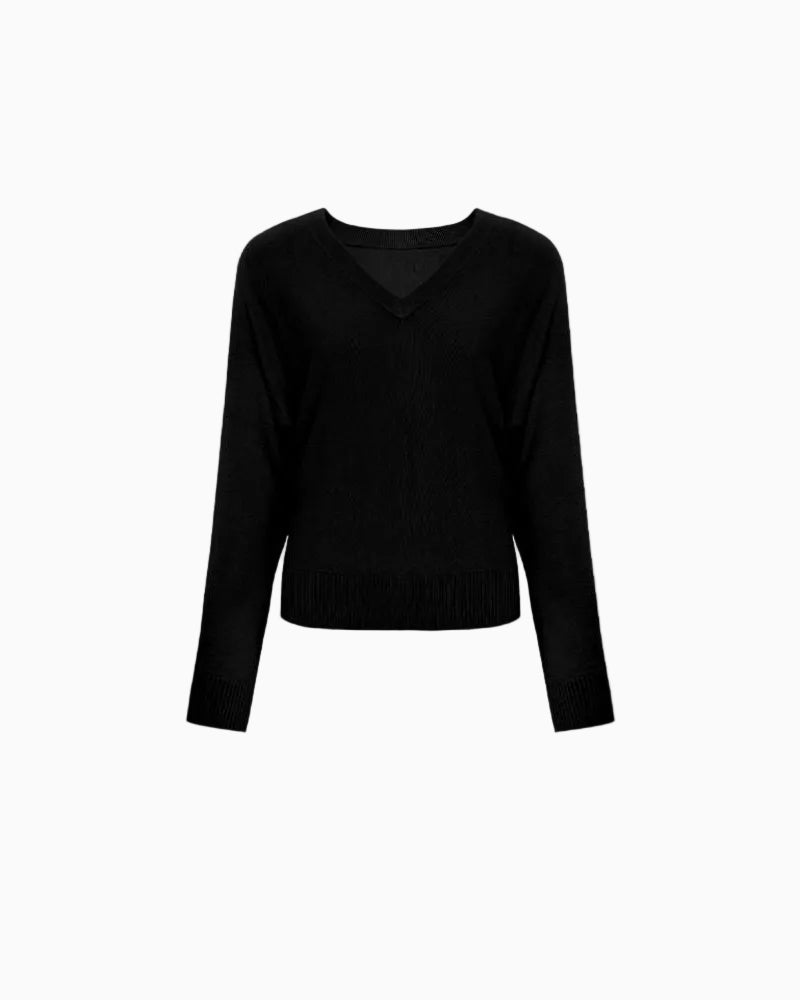 Batwing V-Neck Knit Sweater