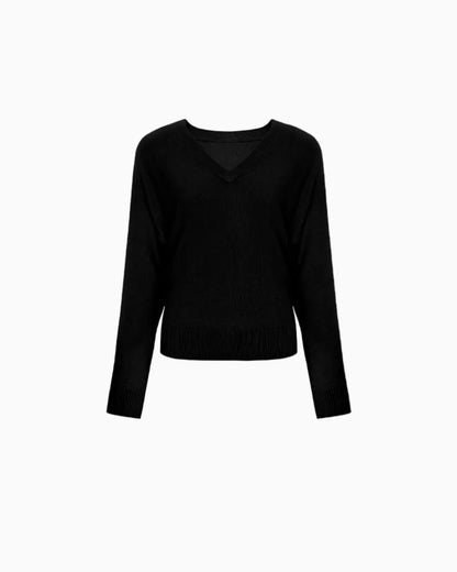 Batwing V-Neck Knit Sweater