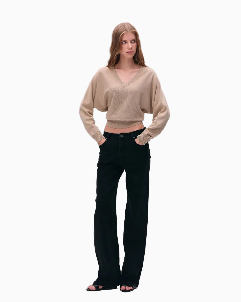 LEIYU LABS Black Straight Leg Jeans for Women 2026 Autumn New Style Slimming Versatile Height Enhancing Long Pants LPT609A001 image 2