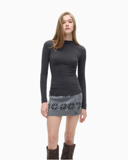 LEIYU LABS Round Neck German Fleece Base Layer Top Women s 2026 Winter New Style Warm High Elasticity Slim Fit Straight Shoulder Top UTP609A005 image 1