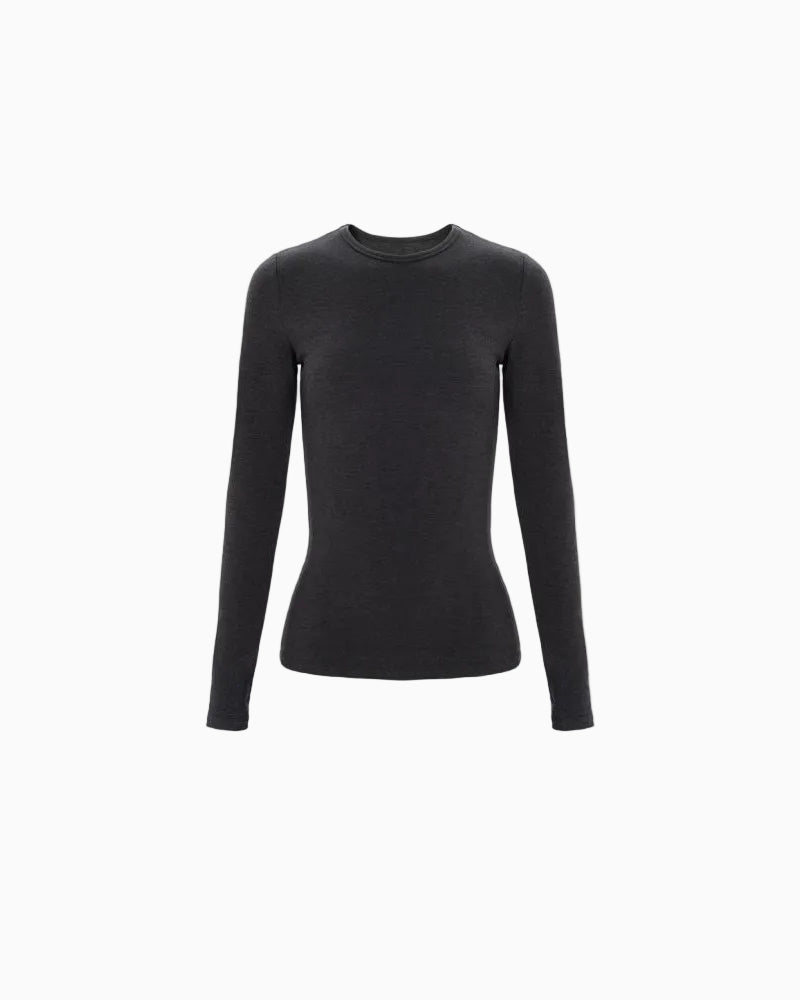 Warm Stretch Crewneck Long-Sleeve Top