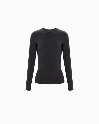 Warm Stretch Crewneck Long-Sleeve Top