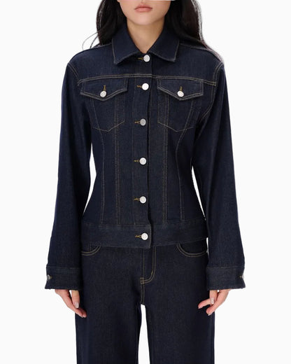 LEIYU LABS Sister Teng s Style Lyocell Loose Denim Jacket Women s Fitted Slim Fit Heavy Duty Top UOW609A001 image 2