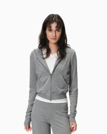 Lightweight Knit Zip-Up Hoodie