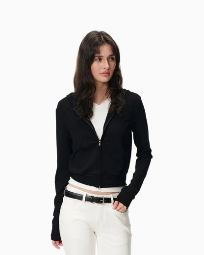 Lightweight Knit Zip-Up Hoodie