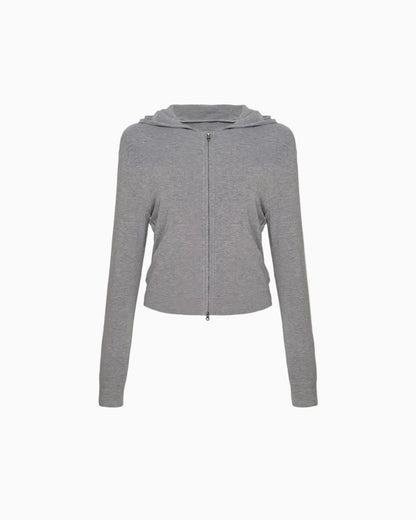 Lightweight Knit Zip-Up Hoodie