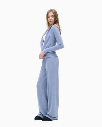 LEIYU LABS Knitted German Fleece Brushed Casual Pants Women s Winter 2026 New Style Loose Mid High Waist Flowing Long Pants LPT609A002 image 0