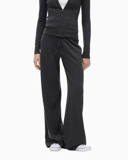 LEIYU LABS Knitted German Fleece Brushed Casual Pants Women s Winter 2026 New Style Loose Mid High Waist Flowing Long Pants LPT609A002 image 1