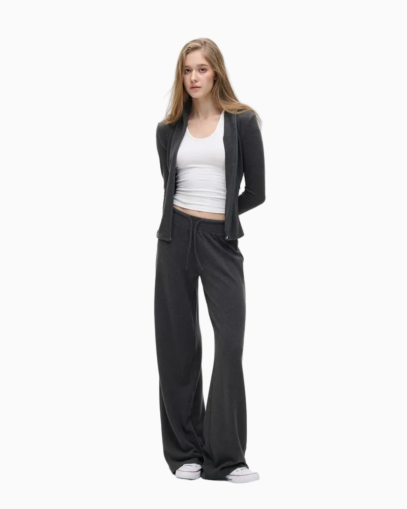 LEIYU LABS Knitted German Fleece Brushed Casual Pants Women s Winter 2026 New Style Loose Mid High Waist Flowing Long Pants LPT609A002 image 2
