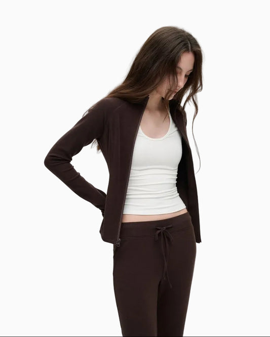 LEIYU LABS Raglan Sleeve German Fleece Base Layer Top Women s 2026 New Style Slim Fit Stand Collar Warm Cardigan Top UTP609A008 image 2