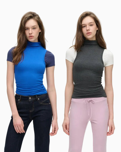 LEIYU LABS Knitted Stand Collar Sleeveless Base Layer Top for Women 2026 Summer New Style Fitted Basic Versatile Top UTP609A007 image 2