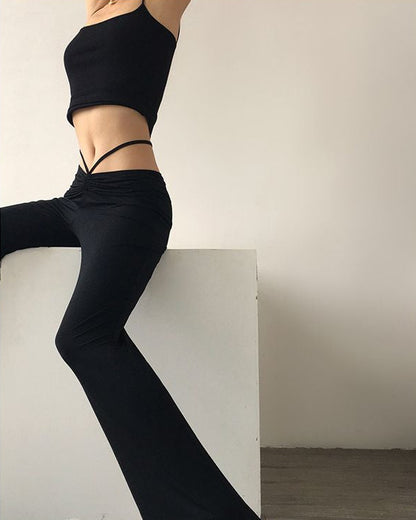 AcupStudio Jiang Youshang Women s Flared Pants Autumn Sexy Thin Loose Elastic Drawstring Casual Pants LPT609A013 image 0