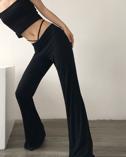 AcupStudio Jiang Youshang Women s Flared Pants Autumn Sexy Thin Loose Elastic Drawstring Casual Pants LPT609A013 image 2