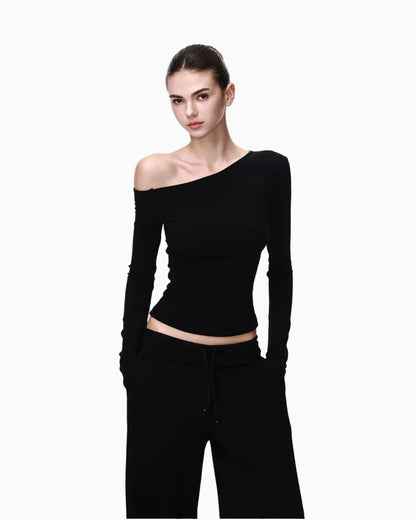 Asymmetric One-Shoulder Fitted Top