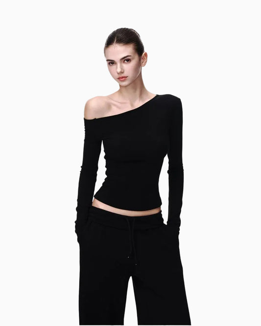 Asymmetric One-Shoulder Fitted Top