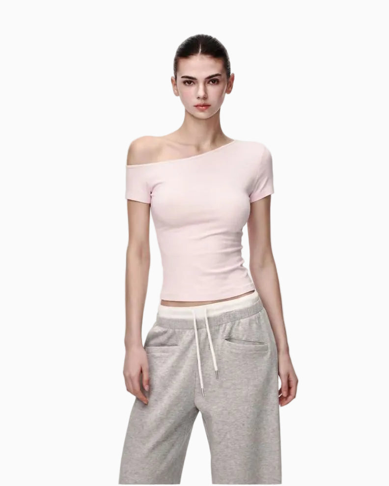 Asymmetric One-Shoulder Fitted Top