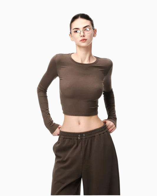 Slim-Fit Crewneck Crop Top