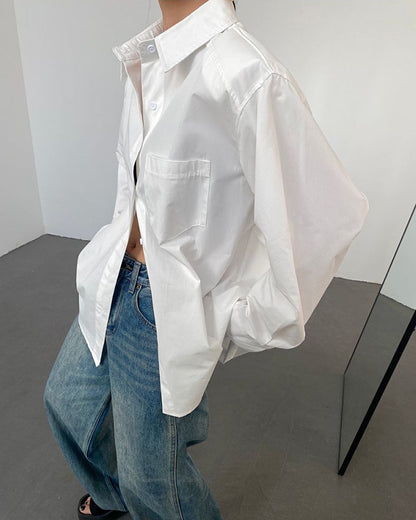 AcupStudio Jiang Youshang Solid Color Long Sleeve Shirt Women s Autumn Loose Casual Shirt Slimming Versatile Top UTP609A060 image 0