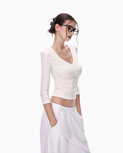 Essential V-Neck Stretch Top