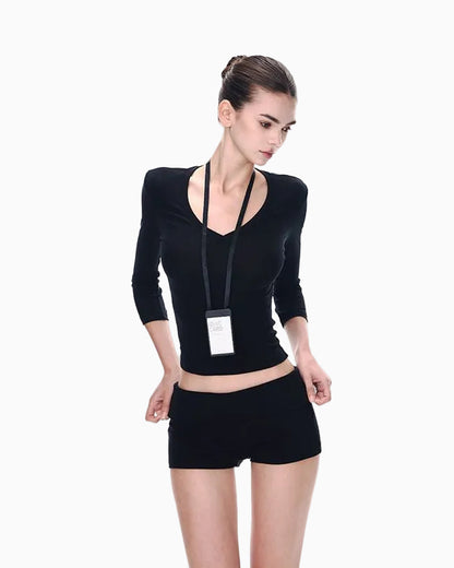 Essential V-Neck Stretch Top