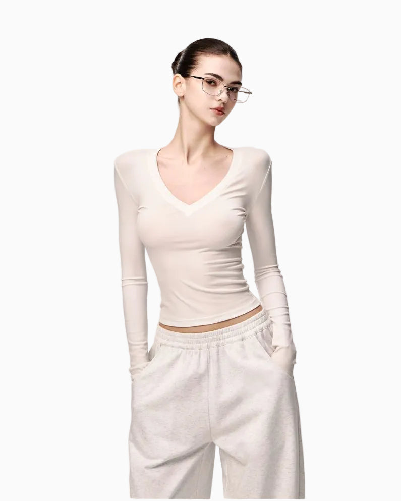 Essential V-Neck Stretch Top