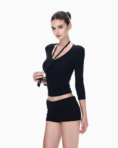 Essential V-Neck Stretch Top