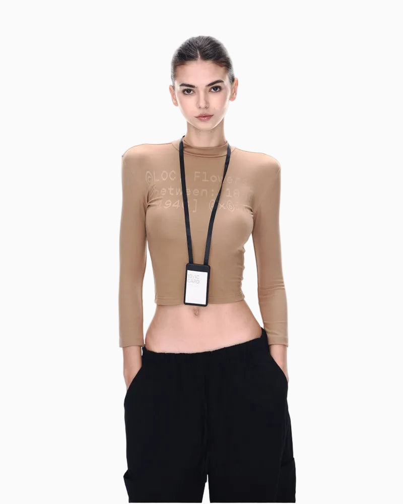 JLAUNT Black T Shirt Women s High Neck Slim Fit Versatile American Retro Long Sleeve T Shirt Summer Hot Girl Top UTP609A020 image 1