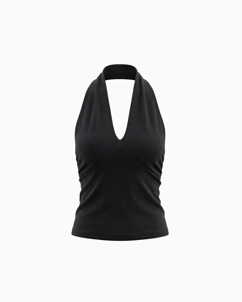 GOGO BURN American Style Black Halter Neck Sleeveless Camisole Vest for Women 2026 Summer New Style Niche Hot Girl Top UTP609A027 image 4