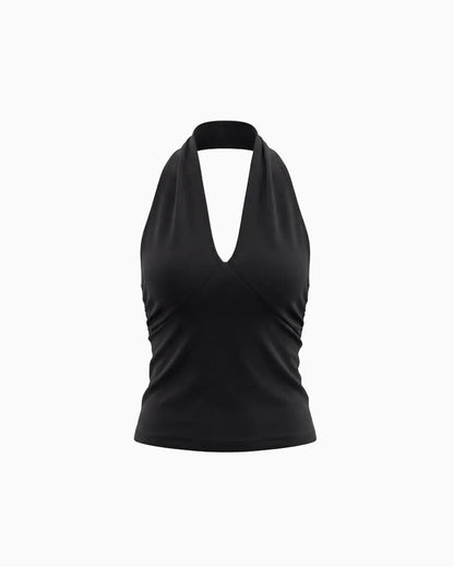 GOGO BURN American Style Black Halter Neck Sleeveless Camisole Vest for Women 2026 Summer New Style Niche Hot Girl Top UTP609A027 image 4