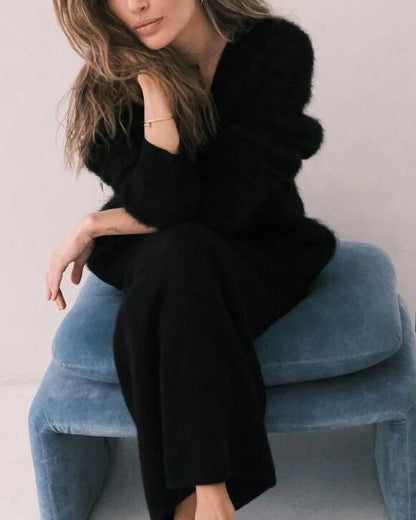 2026 Cross Border Hot Selling Spring and Autumn Faux Mink Cardigan Women s Lazy Style Loose Sweater Coat Soft Long Sleeve Knitwear UTP609A051 image 1