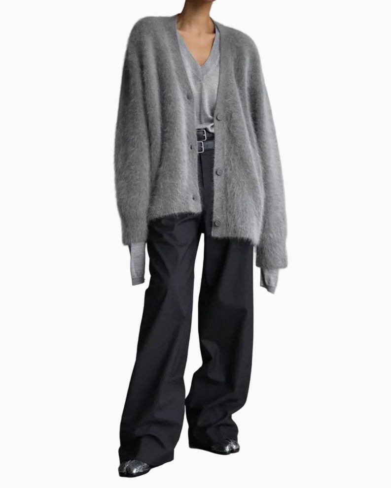 Soft Fuzzy V-Neck Cardigan