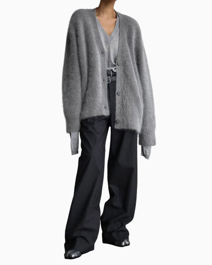 Soft Fuzzy V-Neck Cardigan