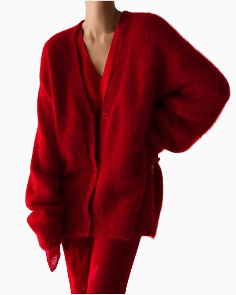Soft Fuzzy V-Neck Cardigan