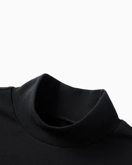 Pure white off shoulder t shirt new autumn style mid high neck slim fit long sleeves classic and versatile perfect for layering or wearing as a base layer UTP609A059 image 3