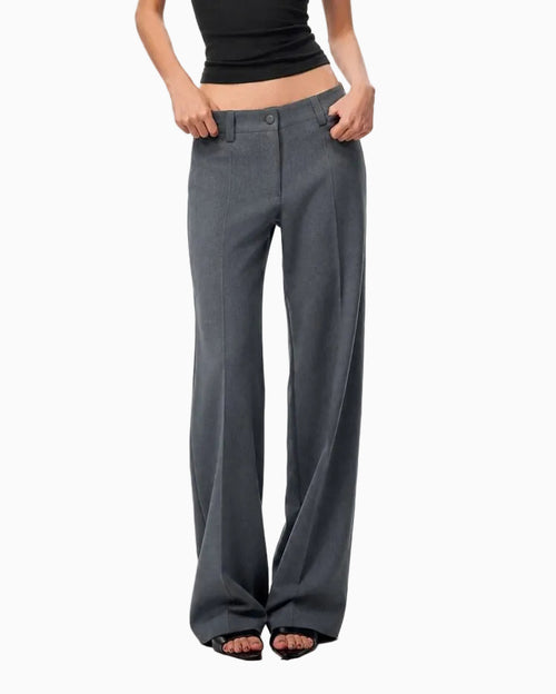 Pleated Tailored Wide-Leg Pants