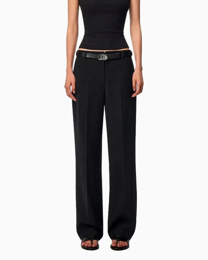 Pleated Tailored Wide-Leg Pants