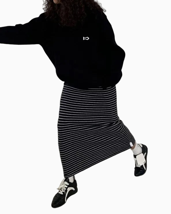 Striped Knit Maxi Skirt
