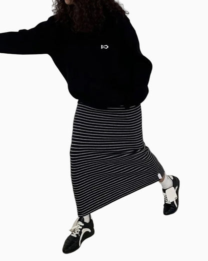 Striped Knit Maxi Skirt